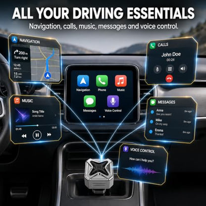 Wireless Carplay Adapter for Android and Apple Auto Bluetooth Car Play 2026 Inalámbrico for iPhone USB C Devices Accessories Mini Portable Smart 2 in 1 Link Upgraded Pro Vehicle Kit