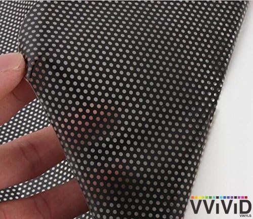 VViViD Black Perforated One-Way Vision Vinyl Automotive Window Wrap Roll (2.5ft x 4.5ft) - size: 2.5ft x 4.5ft