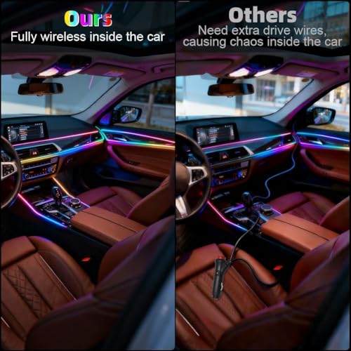 Smart Acrylic LED Car Interior Lights, 10-in-1 Fiber Optic Ambient Kit - size: Car Ambient Lighting Kit (10 in 1)