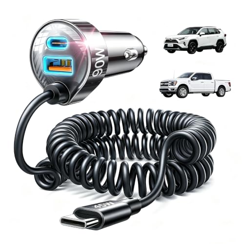 LISEN 90W USB C Car Charger for iPhone 17/16/15 Series - color: Black-90inch