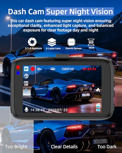 Dash Cam Front and Rear Camera, Biuone 1080P Dash Camera for Cars - size: A6Pro Dash Cam