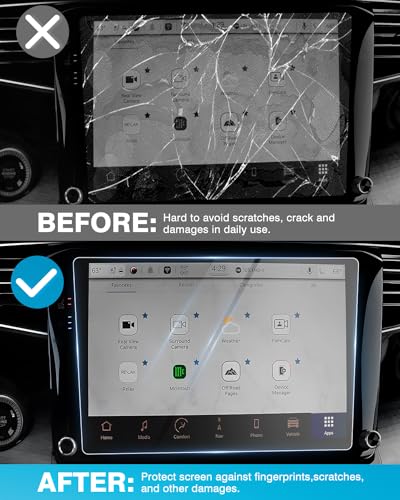 Karltys [Upgrade 2 Pack Screen Protector for 2022-2025 Jeep Grand Wagoneer 12 inch Accessories [No Glare & Fingerprint] for Touchscreen 9H Tempered - size: 12"Jeep Grand Wagoneer