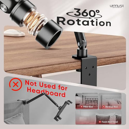 Urmust Portable Monitor Stand 15.6" Dual Arm iPad Stand for Desk - size: 2 Arm Pro-Up to 18.5"