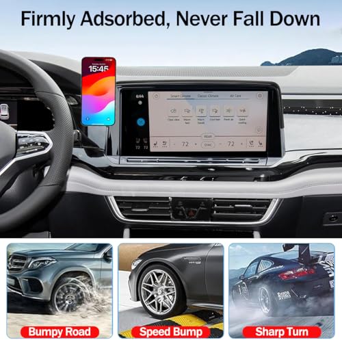 Car Phone Holder for 2025 2024 VW/Volkswagen Atlas/Altas Cross Sport Accessories 12-Inch Touchscreen, 360° Rotation Cell Phone Mount Compatible with MagSafe, for All Smartphones - size: For VW Atlas 12-inch