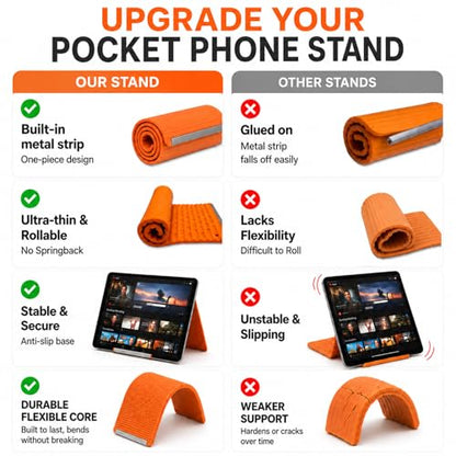 Airplane Phone Holder, Foldable Silicone Aluminum Phone Holder - color: A-Orange-1PCS