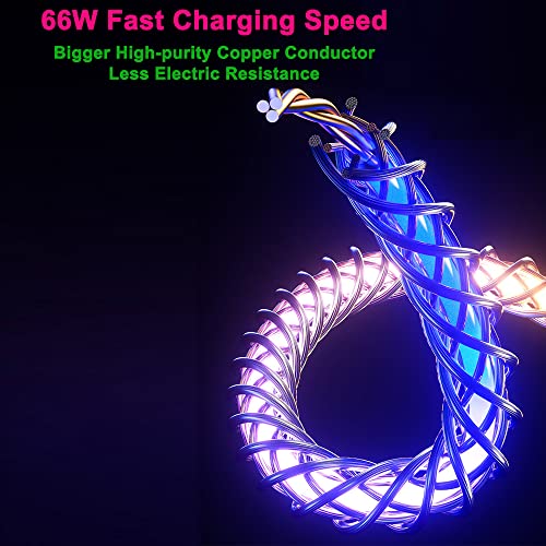 IHAO USB C to C Charger Cable PD Fast Charge and High Speed Sync Visible LED Current Flowing Compatible with All USBC Device-39Inches RGB - color: USB C TO C RGB