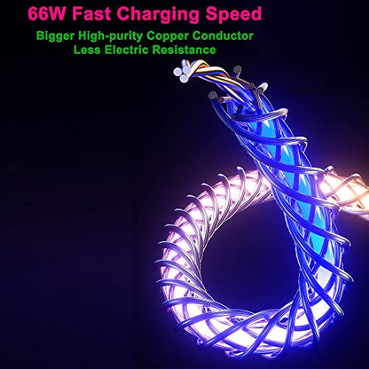 IHAO USB C to C Charger Cable PD Fast Charge and High Speed Sync Visible LED Current Flowing Compatible with All USBC Device-39Inches RGB - color: USB C TO C RGB