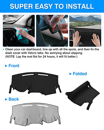 Autorder Dashboard Cover Mat for Dodge Grand Caravan 2011-2020 /Chrysler Town Country 2011-2016 Accessories Dash Cover Flannel Dash Mat Sunshade Glare UV Rays Protector - size: Black 11-20 Grand Caravan