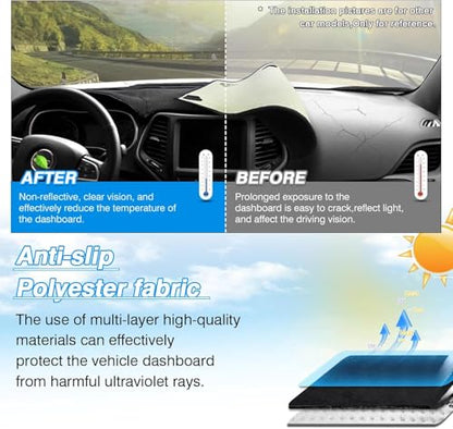 CARTIST Dash Cover Custom Fit for Dodge Charger 2011-2023 Accessories Dashboard Cover Mat Non-Slip Pad Carpet Anti-Glare - color: 57.48*22.05(Dodge Charger 11-23)