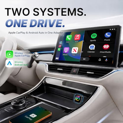 2-in1 Wireless CarPlay Adapter for Apple CarPlay & Android Auto - color: Multicolor