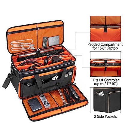 Trunab Large Travel DJ Cable File Bag with Inner Detachable Divider
