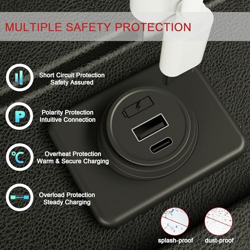 12V/24V USB C Outlet Power Socket Car Charger USB Port for Car, Bus, RV, Boat, Vehicle Boat ATV Truck Golf Cart - color: A+C Port-1pcs