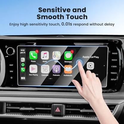 Canvcle 2PCS Screen Protector for 2021-2024 Kia K5 LXS/GT-Line/EX/GT Accessories, 10.25 Inch Navigation Screen Tempered Glass Touchscreen Protector Navigation Screen Cover Protective Film - size: 2021-2024 Kia K5 10.25 Inch