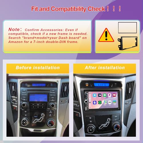 Wireless Apple Carplay 7 inch Double Din Car Stereo,Car Audio Receivers