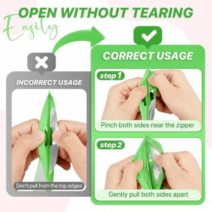 ANZNKU 100Pcs Green Mylar Bags, Resealable Smell Proof Zip Goodie Baggies - color: Lime Green, size: 7.08x10.24 inches