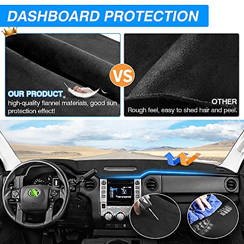 Cartist Custom Fit for Dash Cover Toyota Tundra 2014 2015 2016 2017 2018 2019 2020 2021 Dashboard Cover Mat Non-Slip Pad Carpet Sunshield Protector - size: 14-21 Tundra(Black)