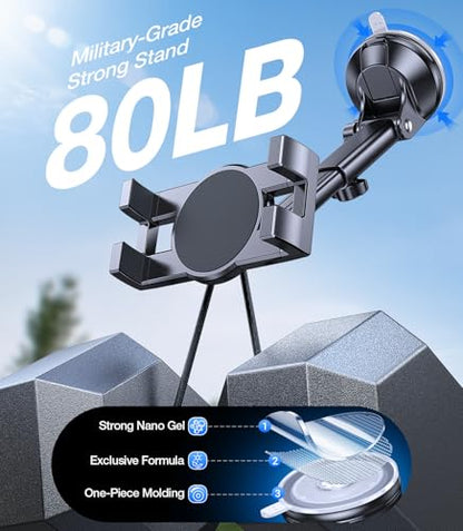 Tablet Holder for Car Mount for Tablet【Suction Cup】 360° Rotating iPad Mount for Truck Stand with Dash and Windshield, iPad Car Holder for All 4.7"-12.9" iPad Galaxy Tab, Road Trip Essentials