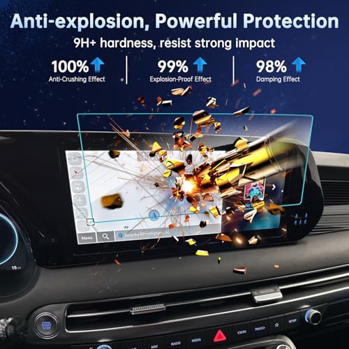SHAOHAO for 2025 Hyundai Palisade Screen Protector for 2023 2024 2025 Hyundai Palisade Accessories (SE/SEL/XRT/Limited/Calligraphy) 12.3" Touchscreen Tempered Glass Anti Scratch & Fingerprint HD Clear