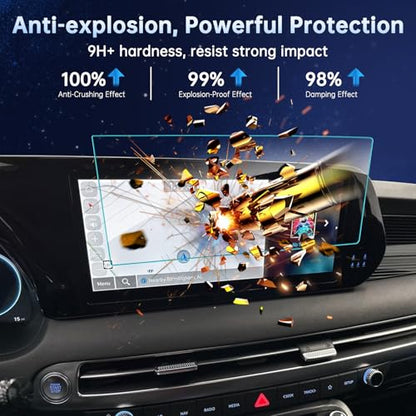 SHAOHAO for 2025 Hyundai Palisade Screen Protector for 2023 2024 2025 Hyundai Palisade Accessories (SE/SEL/XRT/Limited/Calligraphy) 12.3" Touchscreen Tempered Glass Anti Scratch & Fingerprint HD Clear