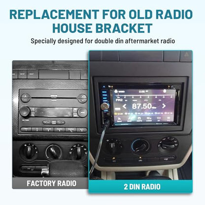 NuIth Double DIN Installation Kit W/Radio Wire Antenna Adapter for Select 2004-2010 Ford Edge/Explorer /F150/Fusion 2004-2009 Mercury Double DIN Radio Install Dash Kit