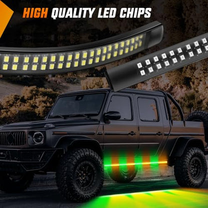 Nilight 2PCS 70 Inch Running Board LED Lights Strip Amber Green for Truck - color: Amber Green