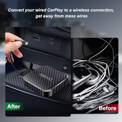Wireless CarPlayBox with Netflix/YouTube/TF Card Slot Convert Wired CarPlay to Wireless Adapter for 2017 and Above Original Wired CarPlay Car