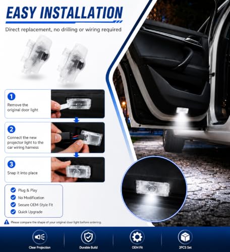 2Pcs Never Fade LED Door Light Logo Projection Compatible with Lexus LS/ES/is/LX/RX/GS/GX/RC/UX Car Accessories - color: YBD-006