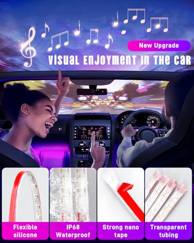 Car Interior Footwell Lights, 72 LED RGB Ambient Lighting Kit - size: 72 LEDs
