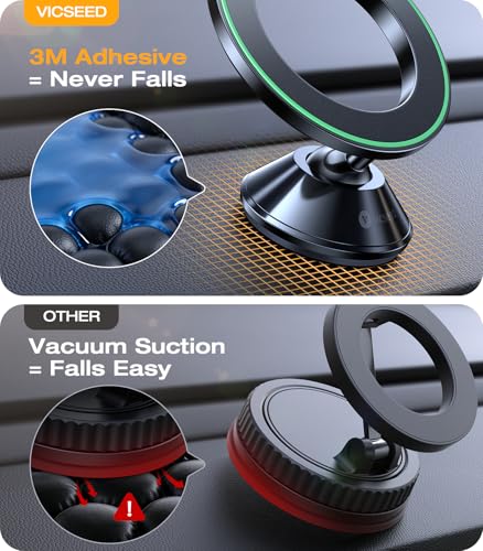 VICSEED Ultra Mini for MagSafe Car Mount Magnetic Phone Holder for Dash - color: Flash Black
