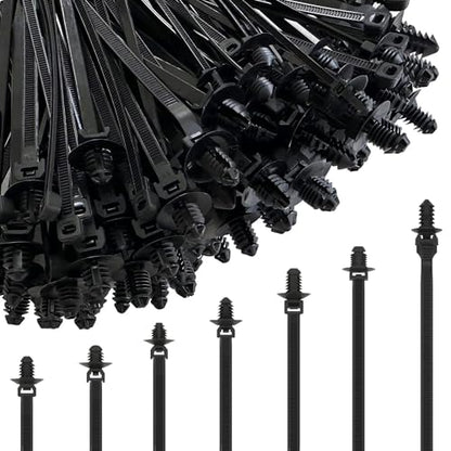 70Pcs Cable Ties Push Mount Nylon Zipper Clips Zip Ties Heavy Duty Plastic Push in Zipties for Car 7 Most Popular Sizes Self Locking Zip Tie Clips - color: Ct-70pcs