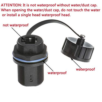 5PCS Panel Mounting Shielded RJ45 Waterproof Cat5/5e/6 8P8C Connector Ethernet LAN Cable Connector Double Head Adapter with Waterproof/Dust Cap (Pack of 4) - size: 5 Pieces CAT6 (Pack of 4)