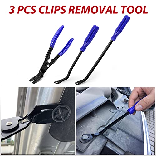 Nilight Trim Removal Tool 102 Pcs, Auto Push Pin Bumper Retainer Clip Set - color: 102 Clips+ Remover Tools Blue