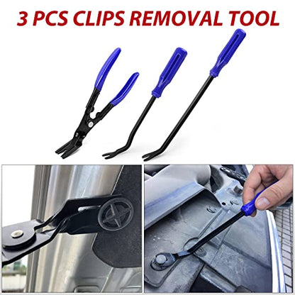Nilight Trim Removal Tool 102 Pcs, Auto Push Pin Bumper Retainer Clip Set - color: 102 Clips+ Remover Tools Blue