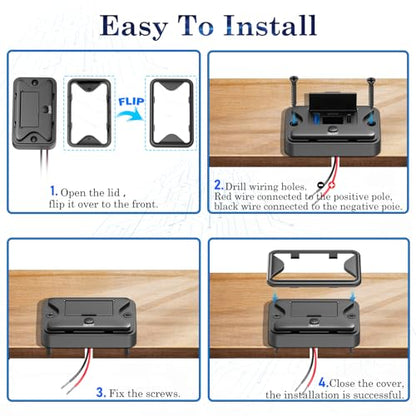 90W 12V USB Outlet Panel Wall Mount, Dual 36W USB C and QC 3.0 18W Car USB Port Charger with Voltmeter Button Switch, Waterproof 3 USB Multi Port Power Outlet DIY 12V Accessories for Car Bus RV -2 PC - size: 2PCS
