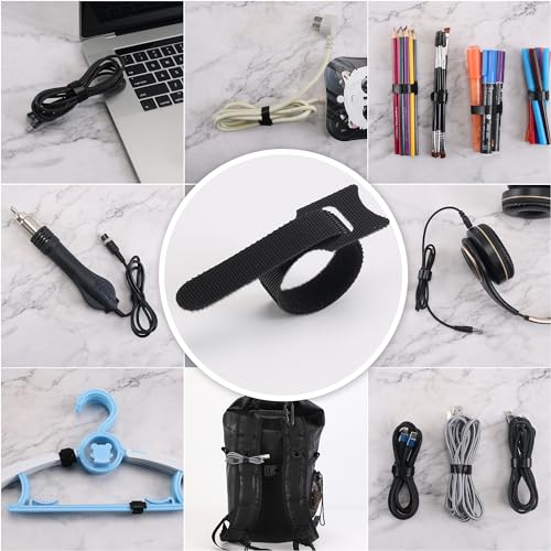 Nettbe Reusable Cable Ties, 210 PCS 6 Inches Adjustable Cord Straps Wire Organizer Cord Wrap and Hook Loop Cable Management (Pack of 2) - size: 6inches-210PCS (Pack of 2)