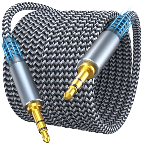 Aux Cord 20ft, 3.5mm Audio Cable - Nylon Braided 3.5mm Male to Male AUX Cable Cord for Car, Headphones, Home Stereos, Speaker - size: 20ft
