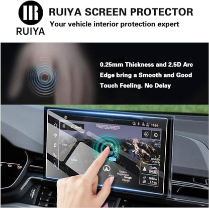 Ruiya 10.1" Tempered Glass Screen Protector for Audi Q5 (2021-2024), A4 & A5 (2020-2024), 9H Hardness, Anti-Glare, Anti-Bubble, 1 Pack - color: 2021-2024 Audi Q5 10.1-inch