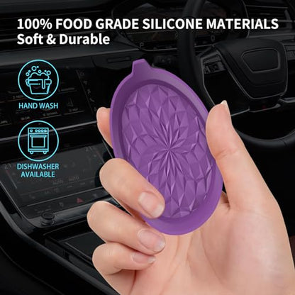ME.FAN Car Cup Coasters [4 Pack] Silicone Cars Coasters - Universal Non-Slip Recessed Interior Accessories - Cup Holder Inserts Deep Purple - color: 4pack-deep Purple