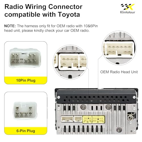 Aftermarket Radio Wiring Adapter Compatible with Toyota 2003-2016, 16Pin Android Car Stereo Harness with Antenna Adapter 20Pin/28Pin SWC Reverse, Fit for Camry Corolla 4Runner RAV4 Tundra - style: with 20Pin/28Pin swc, antenna