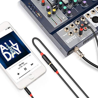 J&D 3.5mm to 1/4 Headphone Adapter Cable, Gold Plated Audiowave Series 3.5mm 1/8 inch Female TRS to 6.35mm 1/4 inch Male TRS Stereo Audio Cable for Mixer Guitar Piano Amplifier Speaker, 6FT - size: 6 Feet