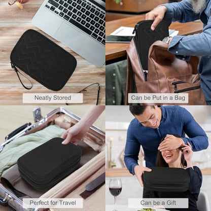 FYY Electronic Organizer, Travel Tech Pouch Bag, Large, Black Quilted - color: Black Quilted, size: 9.1 x 5.9 x 3.15 inches