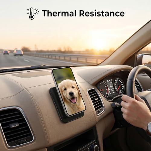 10 Pcs Multifunctional Car Anti-Slip Mat Super Sticky Gel Pads Double Sided Sticky Pad Grip Pad for Auto Car Detector Home Cell Phone Glass Photo Holder Easy Remove 3 X 2.5Inch Black Transparent
