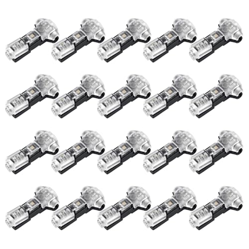 20 Pcs T-Tap Wire Connectors, 3-Way 1-Pin, 18-22 AWG - color: 1 PIN