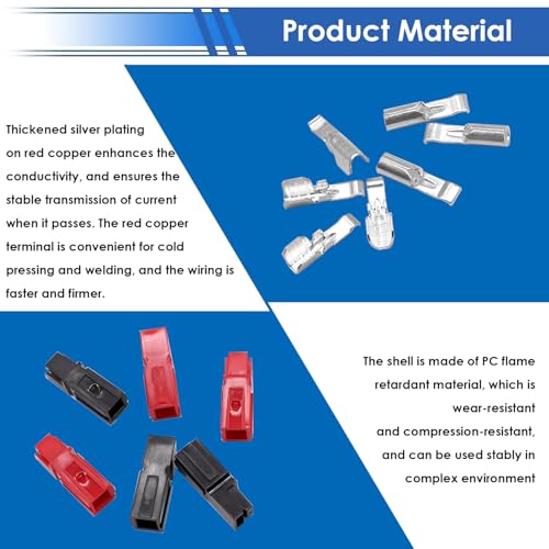 smseace 280Pcs 15/30/45 Amp Power Connectors 0.5-6mm² (20-10AWG) Quick Disconnect Power connectors Quick Disconnect Terminals Connectors - size: 240Pcs-3Sizes