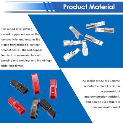 smseace 280Pcs 15/30/45 Amp Power Connectors 0.5-6mm² (20-10AWG) Quick Disconnect Power connectors Quick Disconnect Terminals Connectors - size: 240Pcs-3Sizes