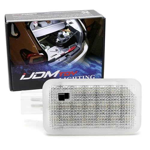 iJDMTOY Super Bright Xenon White Full LED Trunk Cargo Area Light Assembly w/Switch Compatible With Subaru Impreza WRX XV Crosstrek Ascent, Powered by 18-SMD LED Diodes