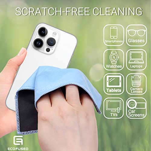 Microfiber Cleaning Cloths - 10 Pack - 6.6 x 6.2" - Double-sided Cleaning Cloths - Microfiber and Suede Cloth for Smartphones, LCD TV, Tablets, Laptop Screens, Camera Lenses and Other Surfaces - color: 10 Pack - 6.6 X 6.2" (Blue)