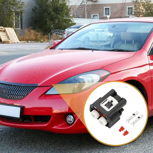 2 Pin Crankshaft Position Sensor Connector Plug - Car Female Wire Terminal Connector - for Toyota Camry Highlander Plastic Black - 1 Set