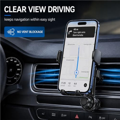 car phone holder vent mount,vent phone mount for car,car vent holder,car phone holder vent,vent phone holder,360-Degree Flexible Rotation Design,For Car Compatible With Iphone,Samsung,All 4–7” Phones