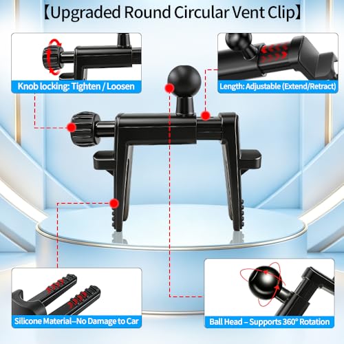 Car Magnetic Phone Holder for Jeep Wrangler 2007-2025 JL JK JKU 4XE ，Gladiator 2020-2025 JT，Compass 2011-2016 Interior Circle Air Vent Accessories Cell Cellphone Mount Magnet Stand Mobile Cradle